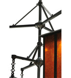 58"W Mission Church Street 7 Lt Arts & Crafts Chandelier