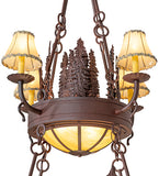 54"W Walden Pine 2 Tier Rustic Lodge Chandelier