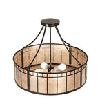 24"W Glendale Mission Rustic Lodge Inverted Pendant