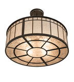 24"W Glendale Mission Rustic Lodge Inverted Pendant