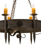 36"W Calandra 6 Lt Gothic Rustic Lodge Chandelier