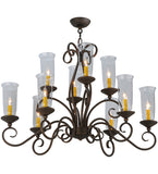 36"L Wallis 10 Lt  Victorian Oblong Chandelier