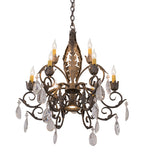26"W New Country French 9 Lt Glam Chandelier