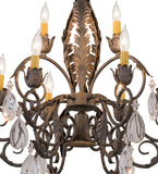26"W New Country French 9 Lt Glam Chandelier
