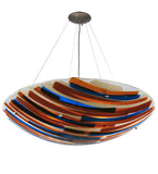 30"W Metro Fusion Oceano Contemporary Inverted Pendant