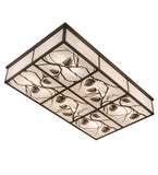 60"L Mountain Pine Rustic Lodge Oblong Flush Mount