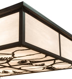 60"L Mountain Pine Rustic Lodge Oblong Flush Mount