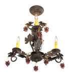18"W Vineyard 3 Lt W/Crystals Victorian Floral Chandelier