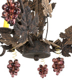 18"W Vineyard 3 Lt W/Crystals Victorian Floral Chandelier