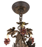 18"W Vineyard 3 Lt W/Crystals Victorian Floral Chandelier