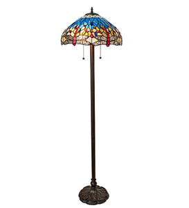 60"H Tiffany Hanginghead Dragonfly Floor Lamp