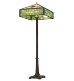 64.5"H Green Pine Branch Tiffany Lodge Floor Lamp