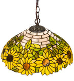 16"W Wild Sunflower Tiffany Floral Pendant