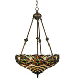 16"W Tiffany Franco Stained Glass Inverted Pendant
