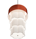 36"W Cilindro 4 Tier Textrene Contemporary Fabric Pendant
