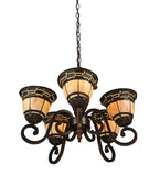 20"W Tiffany Mission Ilona 5 Arm Chandelier
