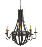 42"W Barrel Stave Metallo 8 Lt Chandelier