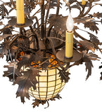 28.5"W Tiffany Greenbriar Oak 9 Arm Rustic Lodge Chandelier