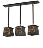 37"L Serengeti 3 Lt Wildlife Island/Billiard Pendant