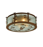 30"W Oak Leaf & Acorn Arts & Crafts Flush Mount