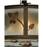 30"W Oak Leaf & Acorn Arts & Crafts Flush Mount