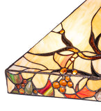 25"H Woodland Berries Floral Stained Glass Table Lamp