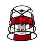 48"W Tavern Red Block Pendant