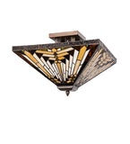 17"Sq Nuevo Mission Flush Mount