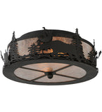 17"W Moose At Dusk Flush Mount