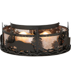 17"W Moose At Dusk Flush Mount