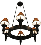 36"W Calais 6 Lt Modern Industrial Chandelier
