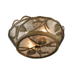 10"W Whispering Pines Lodge Flush Mount