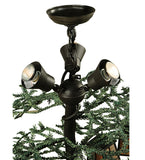 48"W Pine Branch 12 Lt W/Uplights Lodge Chandelier
