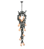 18"W Vinca Vine 12 Lt Floral Pendant