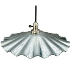 18"W Metro Fusion Galatia Scalloped Faux Mercury Coated Seedy Pendant