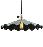 18"W Metro Fusion Galatia Scalloped Faux Mercury Coated Seedy Pendant