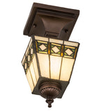 5"Sq Diamond Band Tiffany Mission Flush Mount