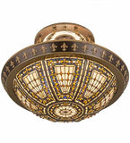28"W Tiffany Fleur-De-Lis Semi-Flushmount