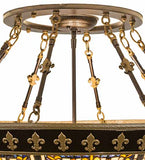 28"W Tiffany Fleur-De-Lis Semi-Flushmount