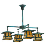 32"W Craftsman Signature Stillwater 4 Lt "T" Mission Chandelier