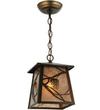 7"Sq Whispering Pines Lodge Lantern Pendant