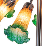 22"H Amber/Green Pond Lily 10 Lt Table Lamp