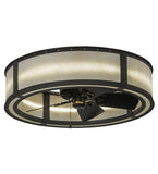 36.5"W Smythe Craftsman Acrylic LED Chandel-Air Fan