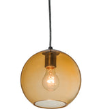 8"W Bola Amber Contemporary Mini Pendant