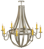 48"W Barrel Stave Metallo 8 Lt Contemporary Chandelier