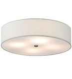 24"W Cilindro Off White Textrene Modern Flush Mount