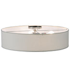 24"W Cilindro Off White Textrene Modern Flush Mount
