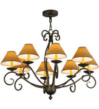 40"W Sienna 8 Lt W/Fabric Shades Victorian Chandelier
