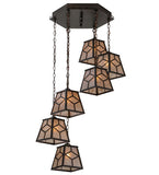 27"W Diamond Mission 6 Lt Cascading Pendant