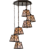 27"W Diamond Mission 6 Lt Cascading Pendant
